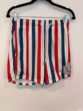 LUMBERLEGS USA RED WHITE AND BLUE 6” SHORTS SIZE SMALL